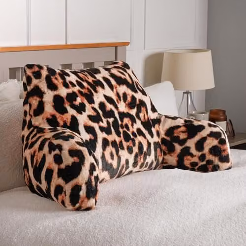 OHS Plush Fleece Reading Pillow with Arm Support for Adults, Beige Multicolour, 65 x 40 cm