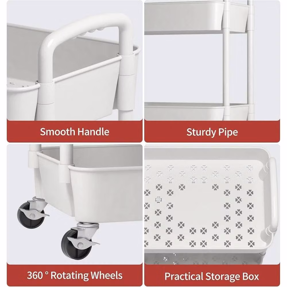 VOGREX White 4-Tier Wheeled Versatile Utility Cart – 2