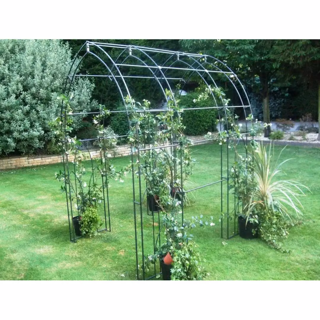 Poppyforge Gothic Tunnel Garden Archway in Black Solid Steel with Ground Spikes – 2