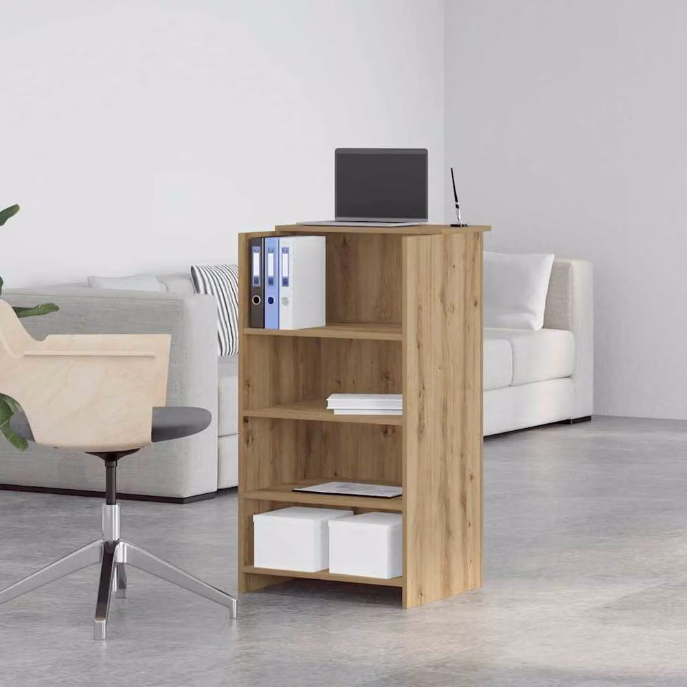 Berkfield Home Artisan Oak Reception Desk in Brown, W/D/H: 55 x 50 x 103.5 cm – 2