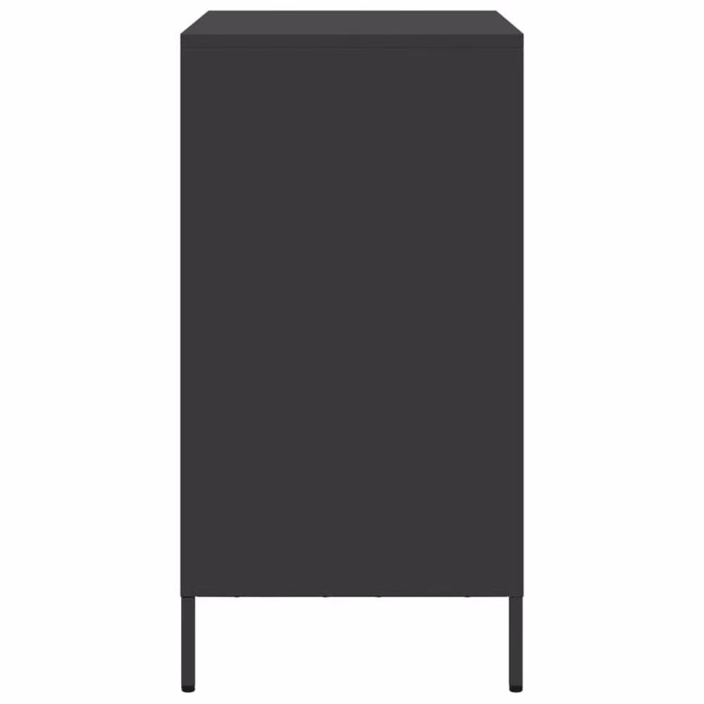 Berkfield Home Black Matt Steel Sideboard W: 68 cm, D: 39 cm, H: 73.5 cm – 4