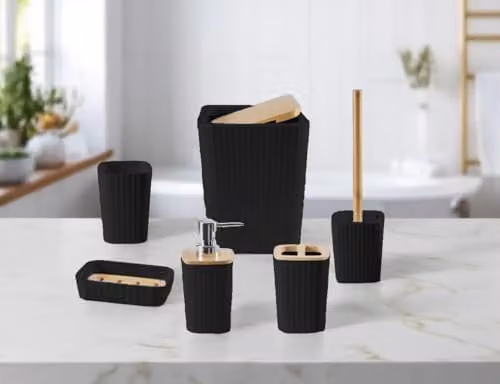 Gaveno Cavailia Isla 12-Piece Bathroom Accessories Set in Black