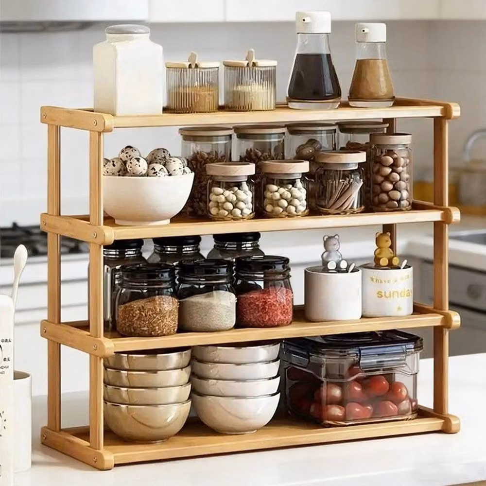 PAWNORA 4 Tier Wooden Coffee Station Organiser in Beige – 2