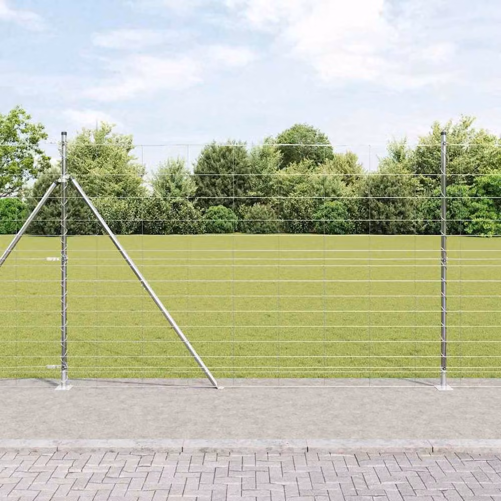 Berkfield Home Field Fence in Silver Galvanised Steel, 1.6 x 25 m – 2
