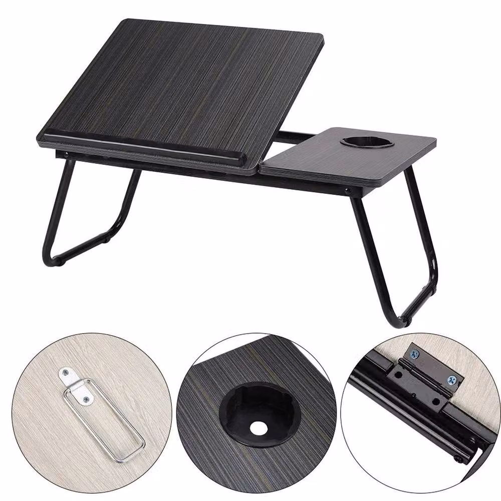 KORVIXA Folding Portable Laptop Table Stand, Black, 100 cm – 4