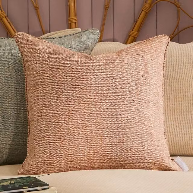 Voyage Maison Jedburgh Feather Filled Square Cushion in Orange, W/D/H: 50 x 50 x 50 cm – 1