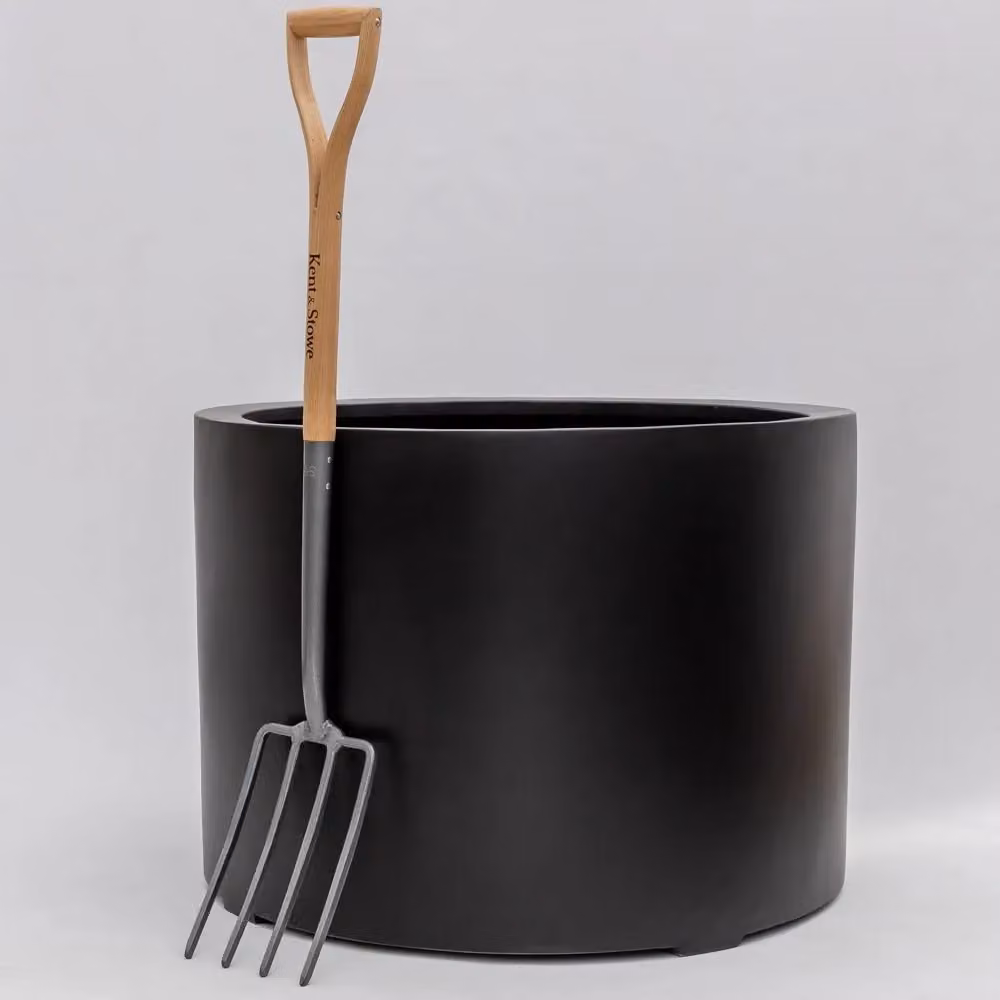 Primrose Black Stone Composite Low Cylinder Planter Tub, Height: 85 cm – 2