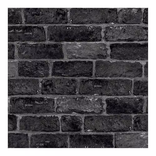 Fresco Industrial City Brick Paste the Paper Wallpaper in Black, White and Grey – 1