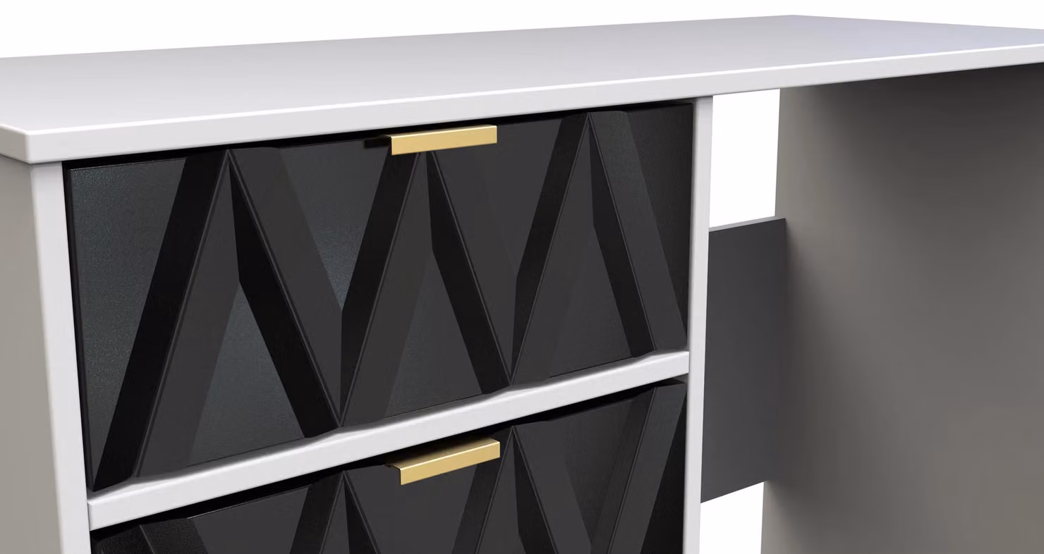 2 U Dallas 4 Drawer Vanity in Black and Gold – 2