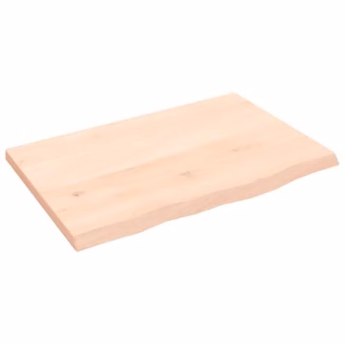 vidaXL Solid Oak Wood Wall Shelf, Natural/Brown, W: 60 cm, D: 40 cm, H: 2 cm