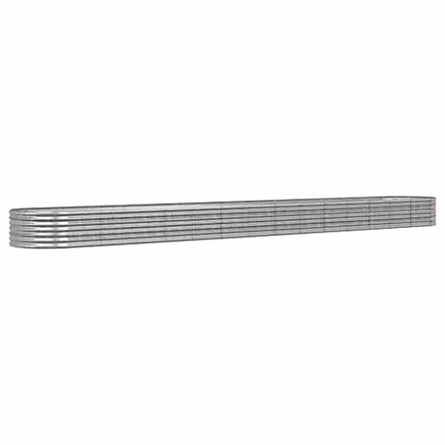 vidaXL Galvanised Steel Garden Raised Bed, Silver, W: 620 cm, D: 80 cm, H: 36 cm – 1