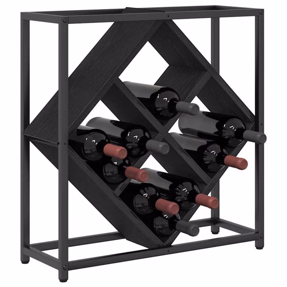 Berkfield Home Modern Black Oak Wine Rack, W/D/H: 51 x 18 x 52.5 cm – 3