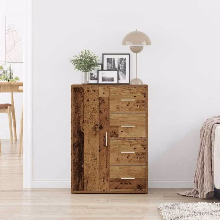 Berkfield Home Rustic Old Wood Sideboard in Brown, W/D/H: 60 x 31 x 84 cm