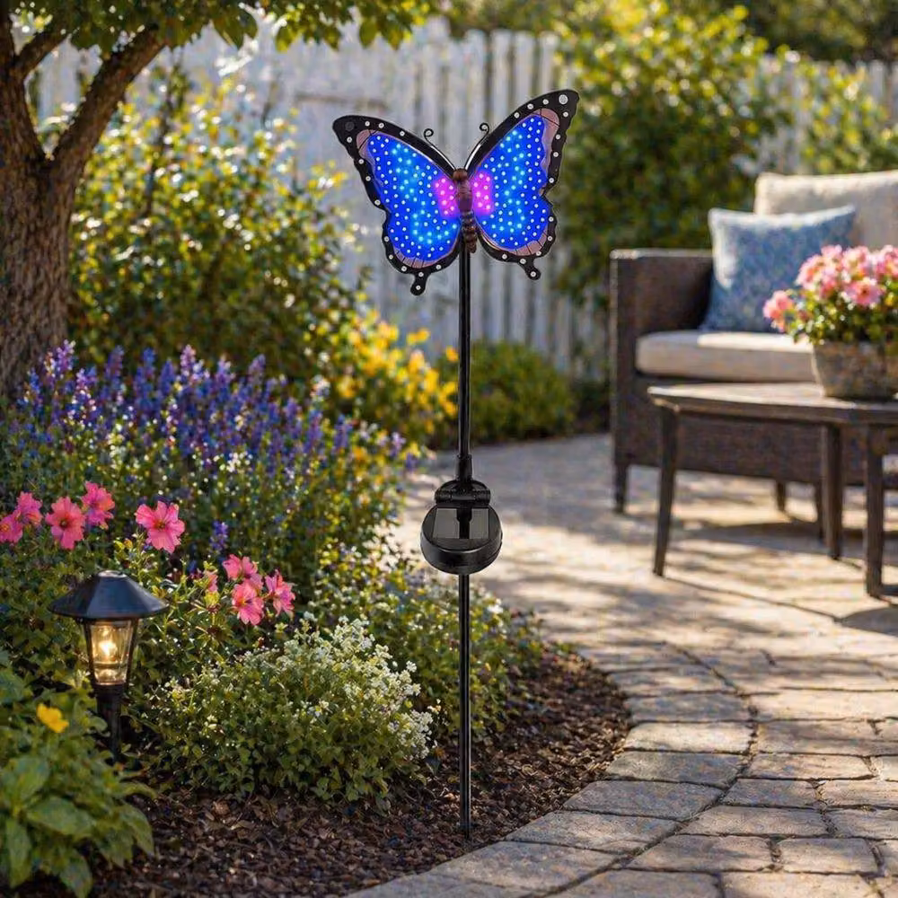 Marco Paul Solar Powered Animated Butterfly LED Garden Stake Light in Multicolour – 3