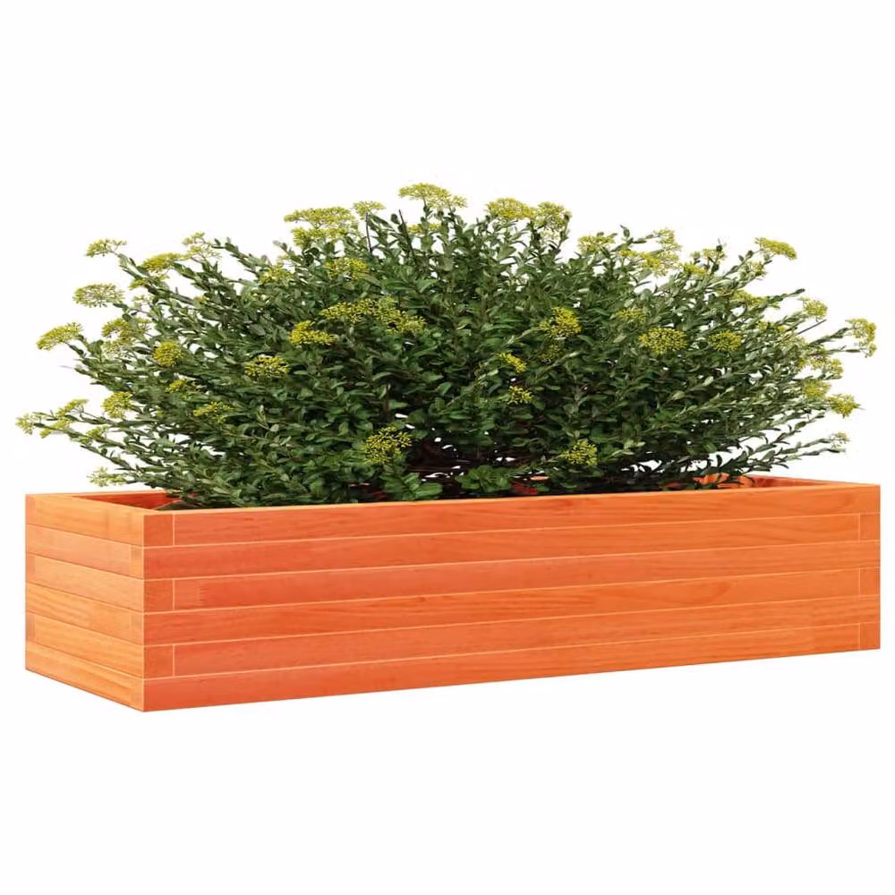 Berkfield Home Garden Planter in Burnt Orange and Brown, Solid Wood, W/D/H: 110 x 40 x 23 cm – 2