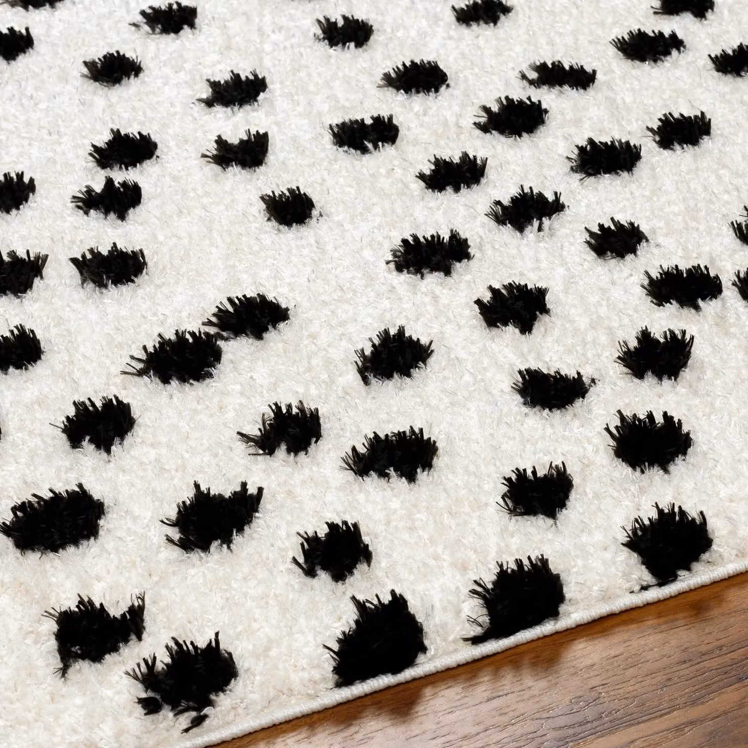 Livabliss Rodos Modern Soft Plush Pile Living Room and Bedroom Rug in Black and White, W: 160 cm, D: 215 cm – 3