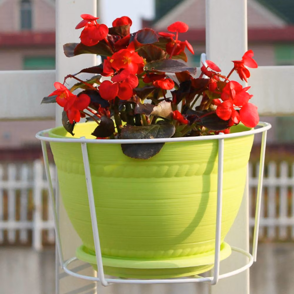 Living and Home White Metal Hanging Plant Pot Stand Holder, Depth: 22 cm – 4