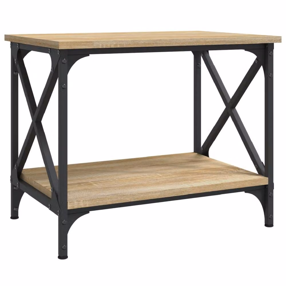 Berkfield Home Sonoma Oak Side Table in Light Brown, W/D/H: 55 x 38 x 45 cm – 3