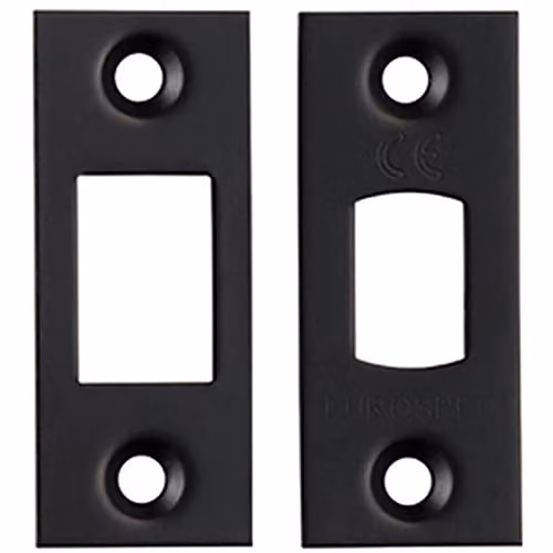 Loops Forend Strike and Fixing Plate Pack for Tubular Deadbolts, Matt Black