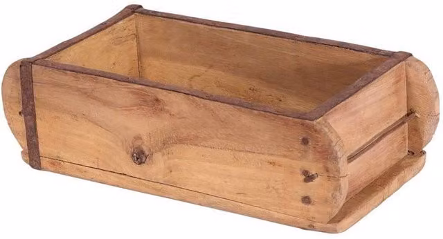 Minster Single Brick Mold Planter Tub in Brown Reclaimed Wood W: 31 cm, H: 9 cm, L: 14 cm