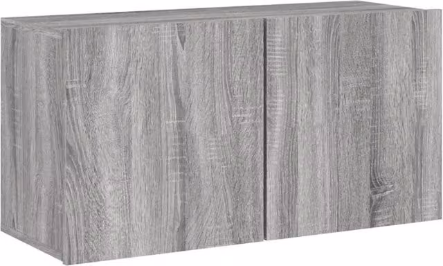 Berkfield Home Wall-mounted TV Cabinet in Grey Sonoma, W: 80 cm, D: 30 cm, H: 41 cm – 1