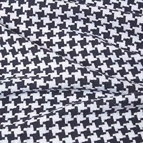 HOMESCAPES Black Houndstooth Cotton Throw Blanket, W: 152 cm, D: 203 cm – 2