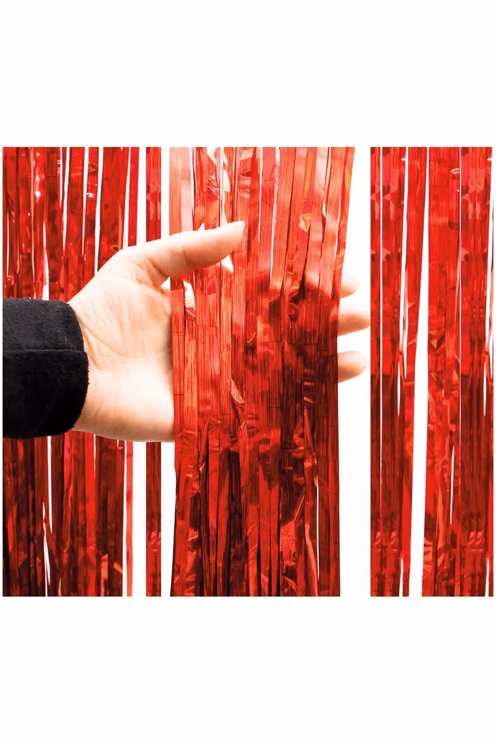 Netagon Red Shimmer Tinsel Curtain W: 200 cm, H: 100 cm – 5