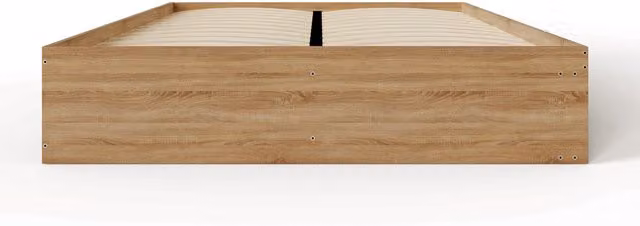 GFW Modern Oak and White Solid Wood Platform Storage Bed with Drawers, W/D/H: 120 x 200 cm