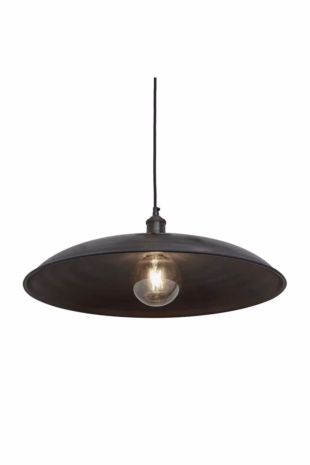 Industville Brooklyn Giant Bowl Pendant Light in Pewter and Dark Grey, Diameter: 60.96 cm – 2