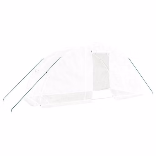 vidaXL Greenhouse with Steel Frame in White, 10 m² (W: 5 m, D: 2 m, H: 2.3 m)