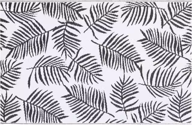 Berkfield Home Outdoor Floral Carpet in White and Black, W/D: 120 x 180 cm – 1
