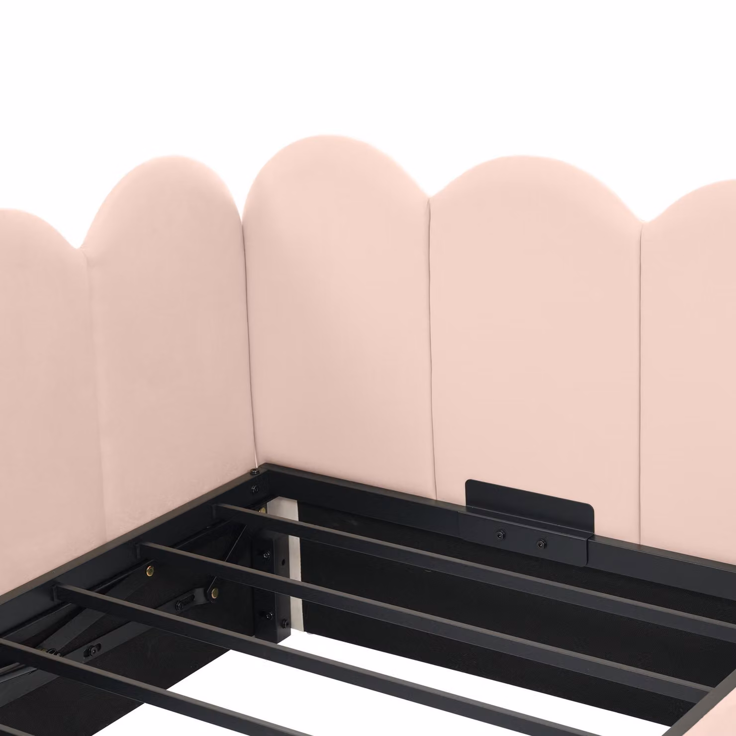 Aosom UK Pink Velvet Single Ottoman Bed with Hydraulic Storage and Metal Slatted Frame, W: 97 cm, D: 200 cm, H: 76 cm – 7