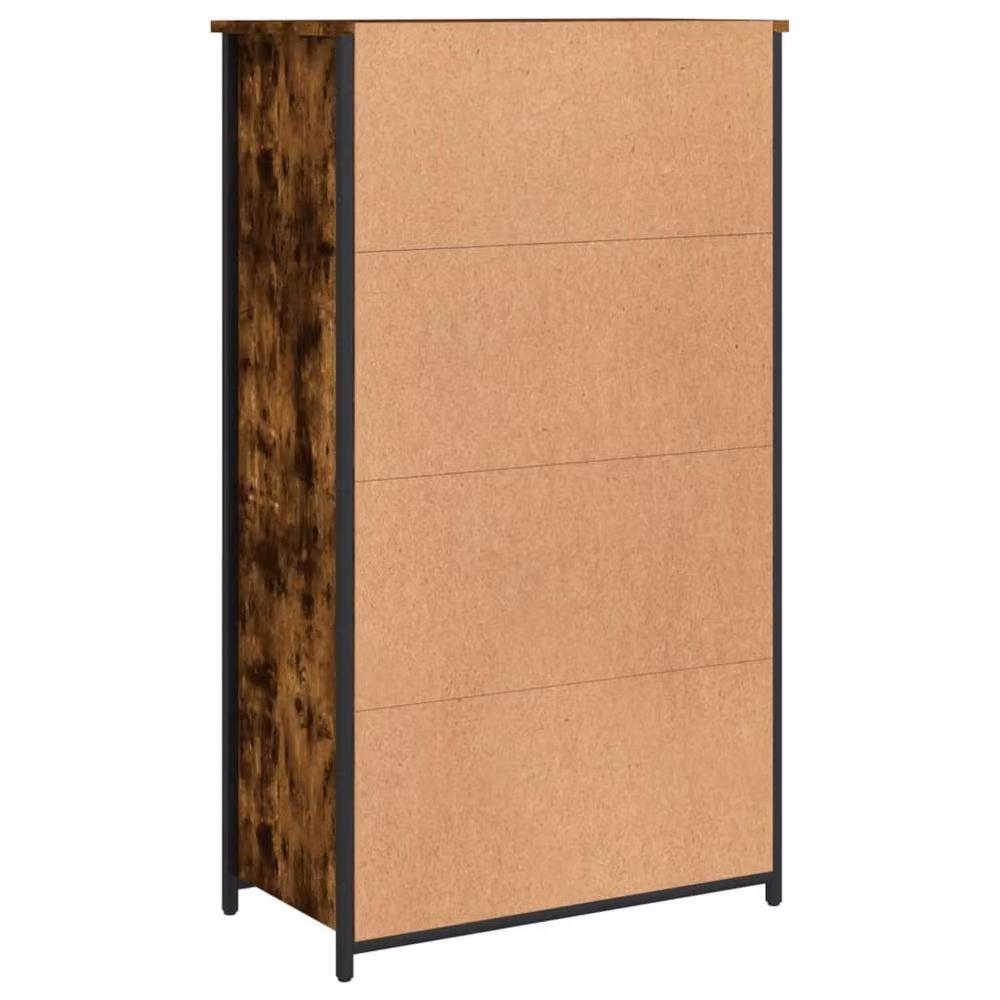 Berkfield Home Smoked Oak Highboard in Brown with Glass Doors, W/D/H: 62 x 32 x 106.5 cm – 5