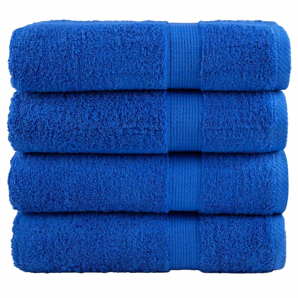 Berkfield Home SOLUND Premium Cotton Terry Hand Towels, Blue, 4 Pack, W: 50 cm, L: 100 cm, 600gsm – 2