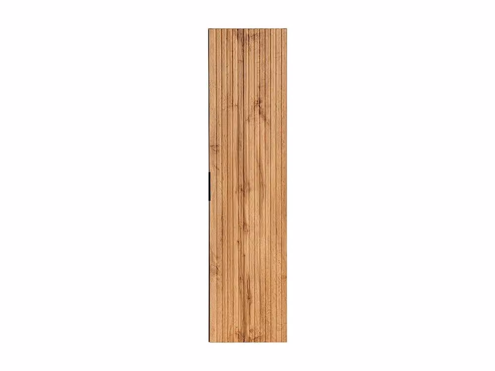 Vente-unique Ribbed Suspended Bathroom Column Unit with Stripes in Light Natural Oak – 2