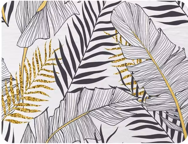 Benjamin Tate Design Gold and Black Floral Fleece Blanket, W/D/H: 120 x 150 cm – 2
