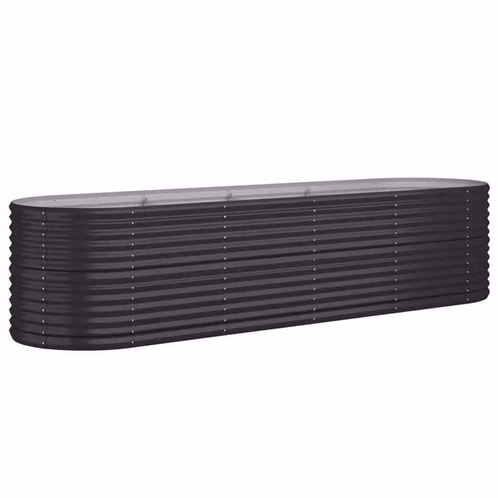 Berkfield Home Garden Powder-coated Steel Raised Bed in Anthracite Black, W/D/H: 296 x 80 x 68 cm – 2