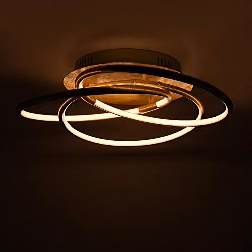 Globo Lighting Barna LED Ceiling Light, Gold/Brass, W: 50 cm, D: 14 cm, H: 14 cm – 5