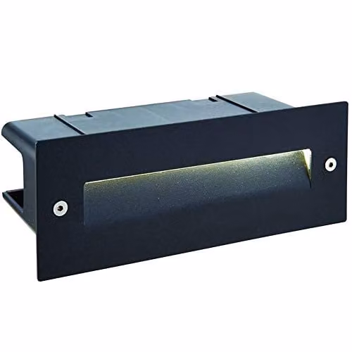 Loops IP44 LED Full Brick Recessed Accent Light in Textured Black with Cool White Down Guide, W/D/H: 225 x 85 x 54 mm – 1