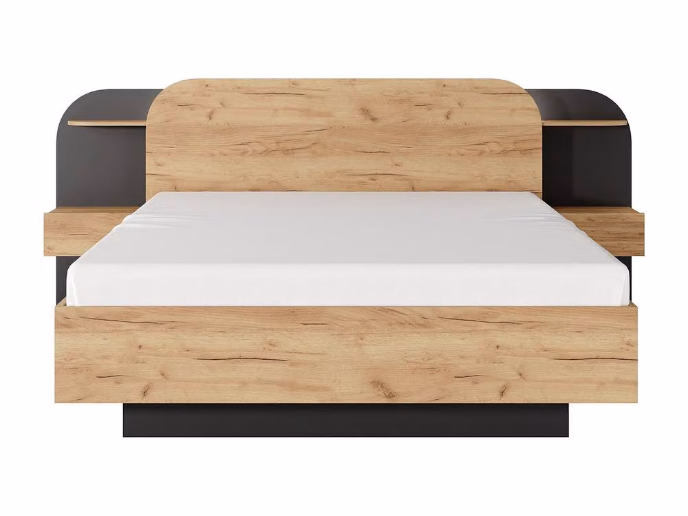 Vente-unique Modern Black Divan Bed with LED Under-bed Lighting and Bedside Tables, W/D/H: 160 x 200 x 223 cm – 5