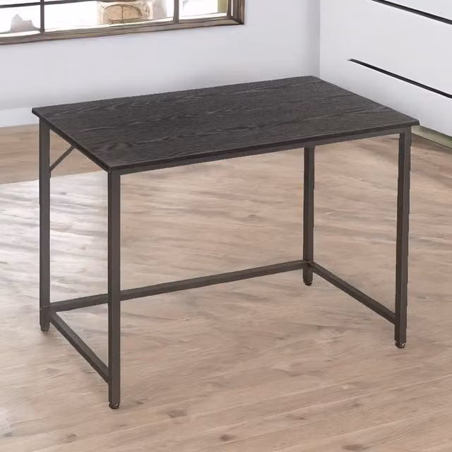 Rafaelo Mobilia Industrial Rustic Computer Desk in Black and Brown – 1