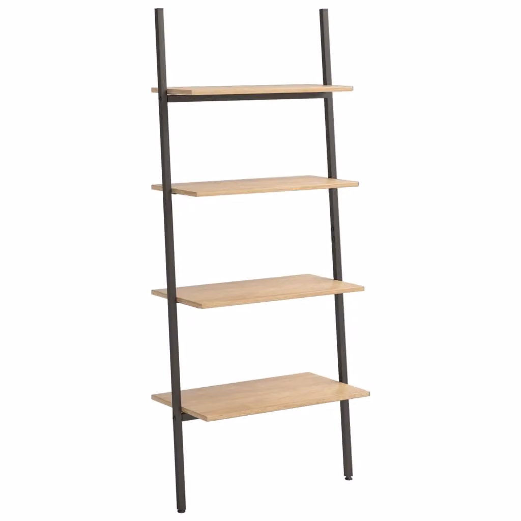 Berkfield Home 4-Tier Industrial Ladder Shelf in Brown and Black, W/D/H: 64 x 34 x 150.5 cm – 2