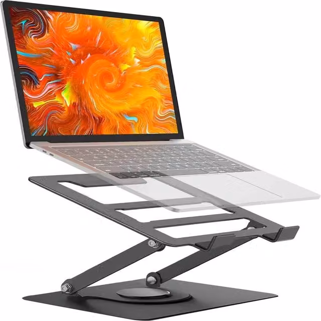 SPETLEK 360 Degree Metal Portable Laptop and Tablet Stand Riser Bracket in Black