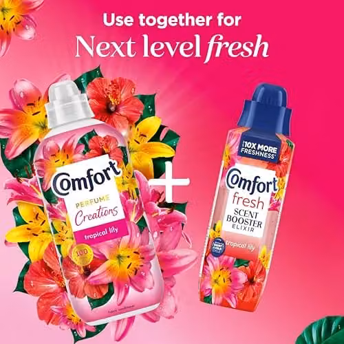Comfort Tropical Lily Fabric Conditioner with Motion-Activated Fragrance Technology, 1.44 l