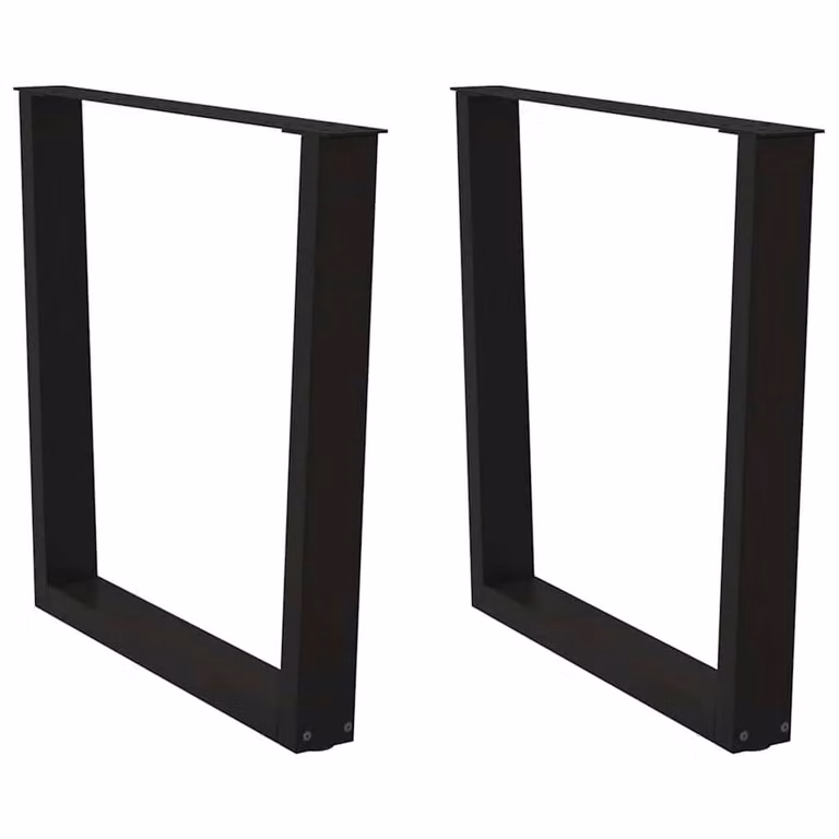 Berkfield Home V-Shape Dining Table Legs, 2 Pieces, Black Steel, H: 72-73.3 cm x W: 80 cm