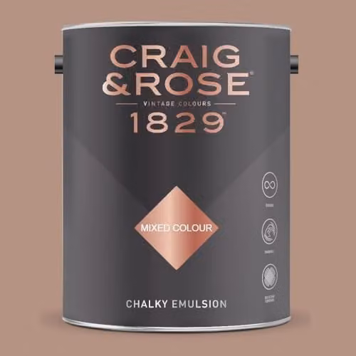 Craig & Rose 1829 Chalky Emulsion Paint in Pink Beige, Matt, Water Based, 5 l