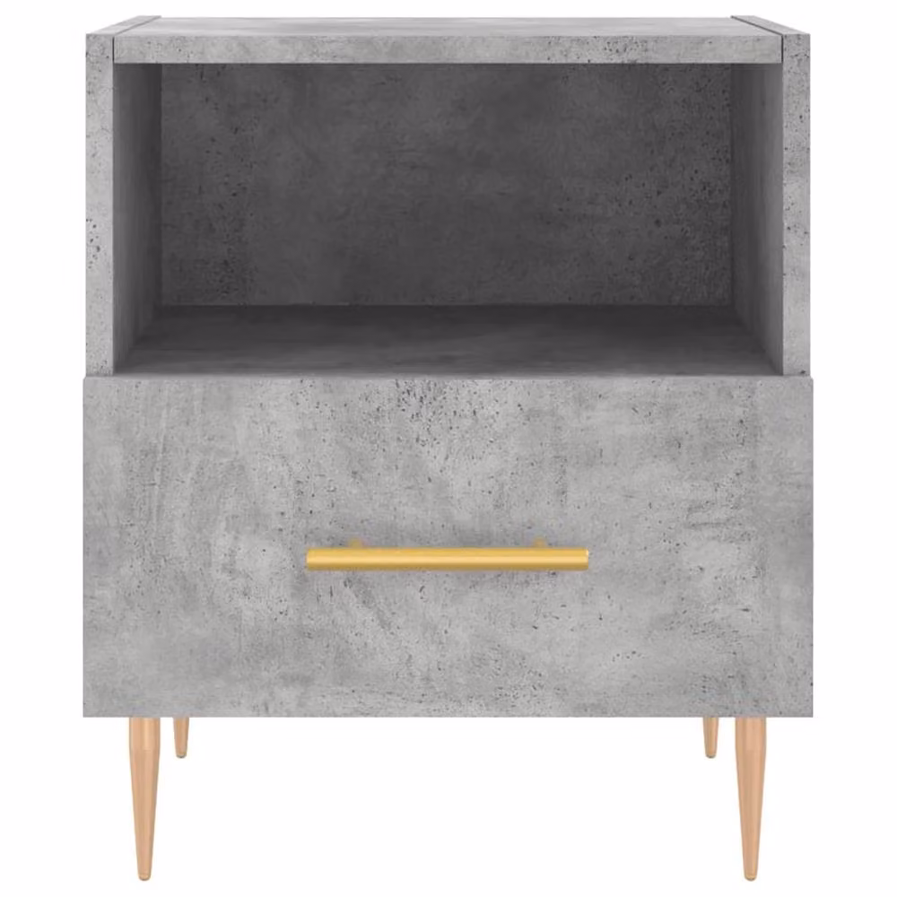 Berkfield Home Modern Bedside Cabinets, 2 Pack, Concrete Grey, W: 40 cm, D: 35 cm, H: 47.5 cm – 3