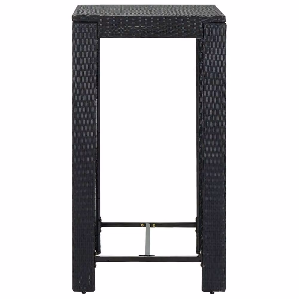 Berkfield Home Garden Bar Table in Black Poly Rattan, W/D/H: 60.5 x 60.5 x 110.5 cm – 2