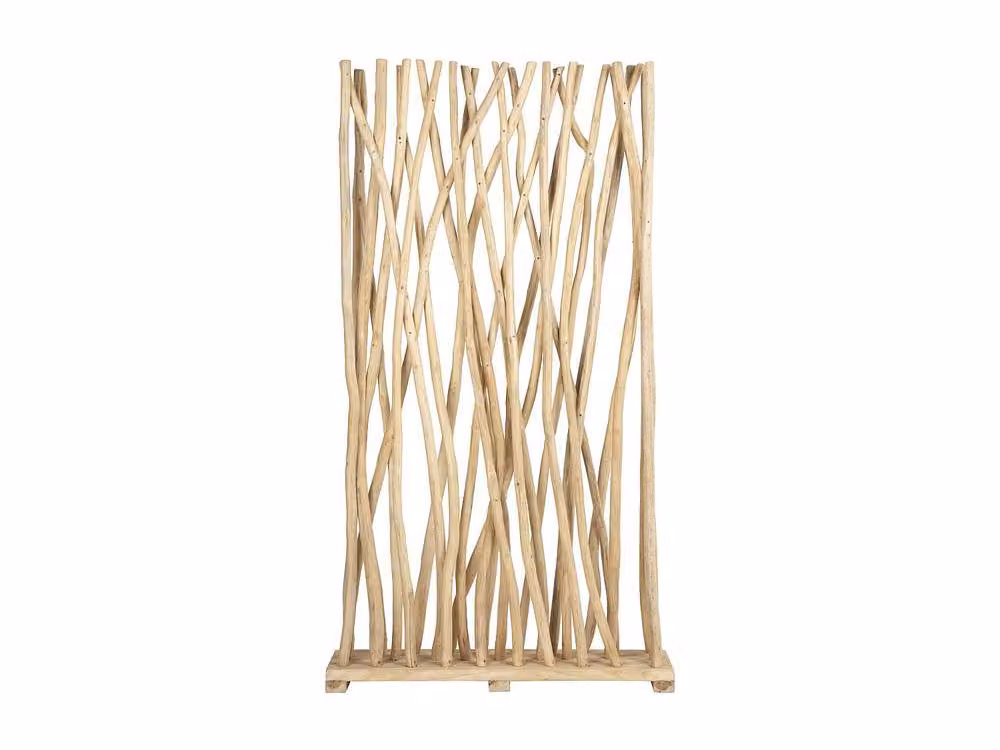 Vente-unique Gayana Teak Wood Room Divider in Light Oak, W: 100 cm, D: 25 cm, H: 180 cm – 2
