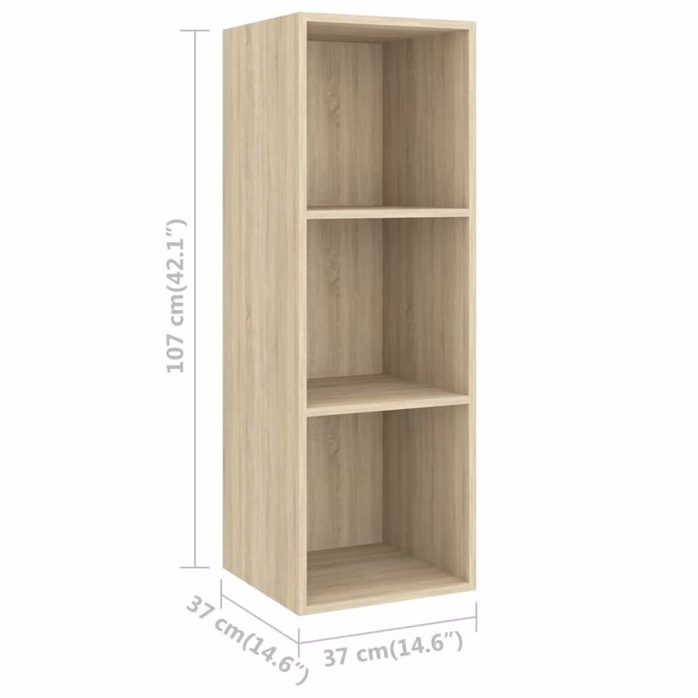 Berkfield Home Practical 3 Piece TV Cabinet Set in Sonoma Oak and Light Brown – 3